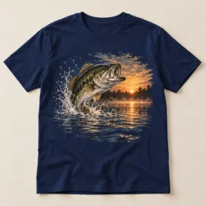 Largemouth Dawn Patrol T-Shirt — main — AI design mockup