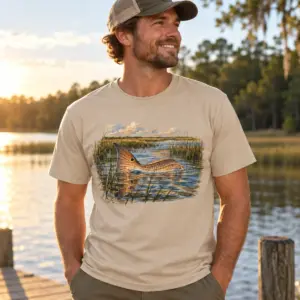 Redfish Tidal Roots T-Shirt — lifestyle — AI design mockup
