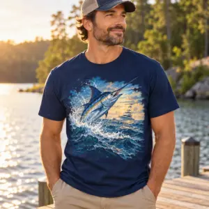 Offshore Bluewater Crew T-Shirt — lifestyle — AI design mockup