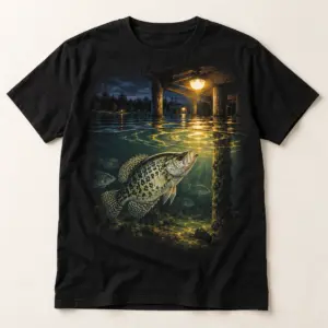 Crappie Dock Lights T-Shirt — main — AI design mockup