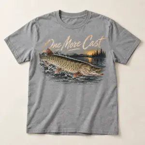 Musky One More Cast T-Shirt — main — AI design mockup