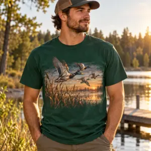 Duck Blind Daybreak T-Shirt — lifestyle — AI design mockup