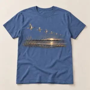 Waterfowl Migration Line T-Shirt — main — AI design mockup