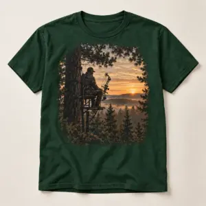Bowhunter Pine Stand T-Shirt — main — AI design mockup