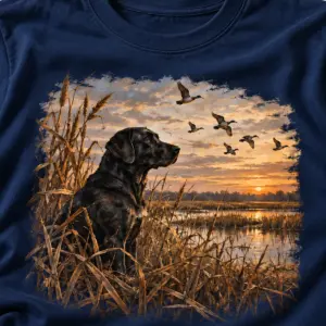 Retriever Marsh Partner T-Shirt — detail — AI design mockup