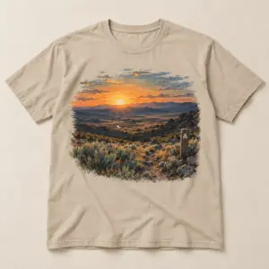 Public Land Sunrise T-Shirt — main — AI design mockup