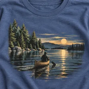 Paddle Quiet Water T-Shirt — detail — AI design mockup