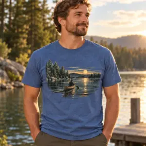 Paddle Quiet Water T-Shirt — lifestyle — AI design mockup