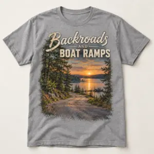 Backroads and Boat Ramps T-Shirt — main — AI design mockup