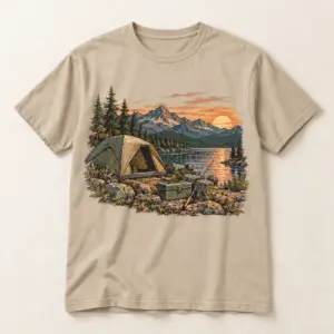 Weekend Basecamp T-Shirt — main — AI design mockup