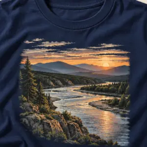 River Miles T-Shirt — detail — AI design mockup