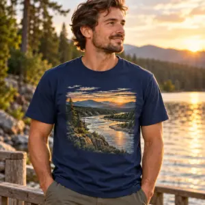 River Miles T-Shirt — lifestyle — AI design mockup