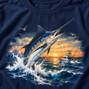 Custom Fishing Crew Name T-Shirt — detail — AI design mockup