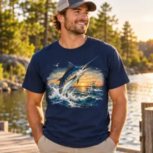 Custom Fishing Crew Name T-Shirt — lifestyle — AI design mockup