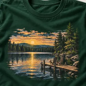 Custom Lake House Coordinates T-Shirt — detail — AI design mockup