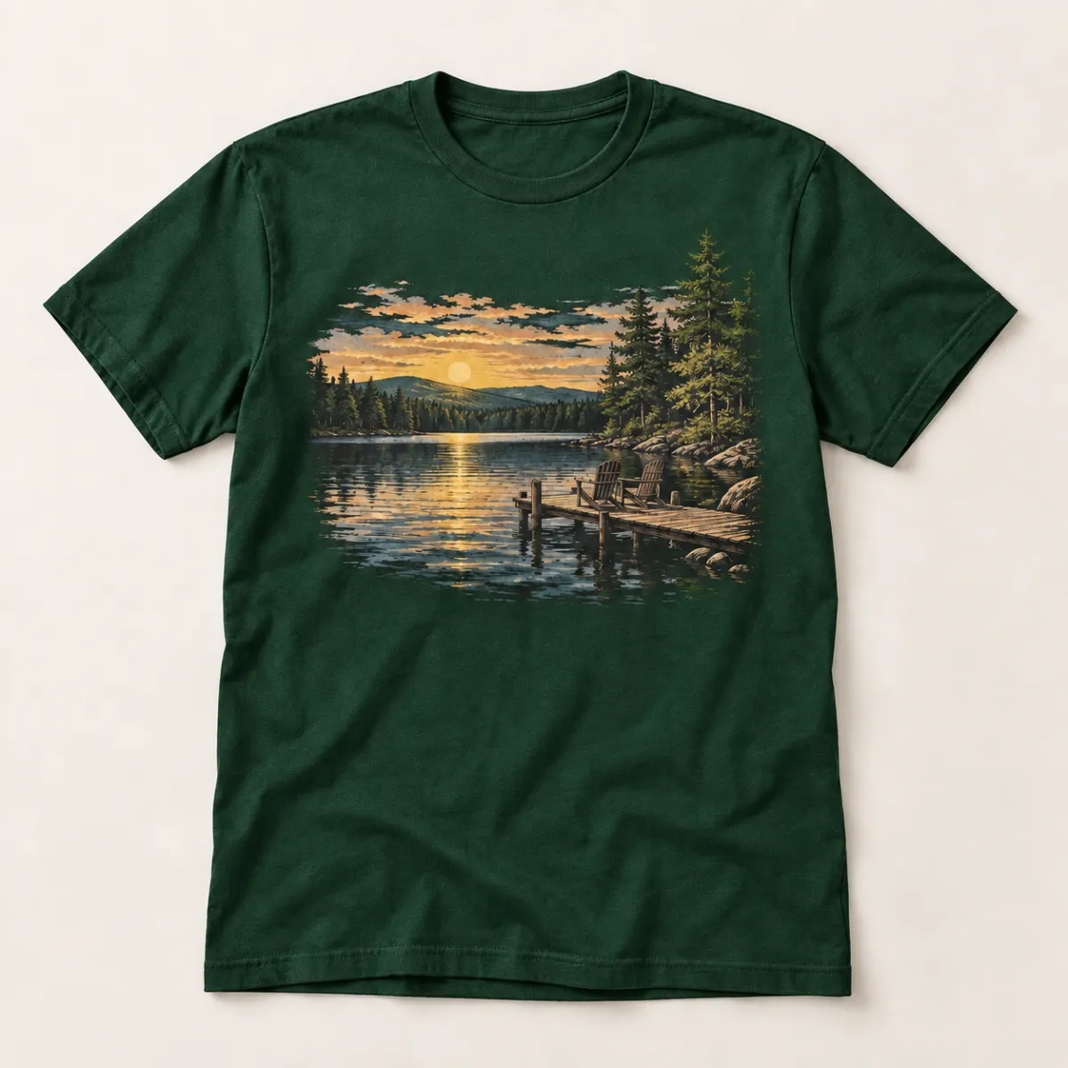 Custom Lake House Coordinates T-Shirt — main — AI design mockup